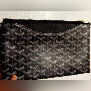 GOYARD PARIS Pouch dark chocolate brown color
